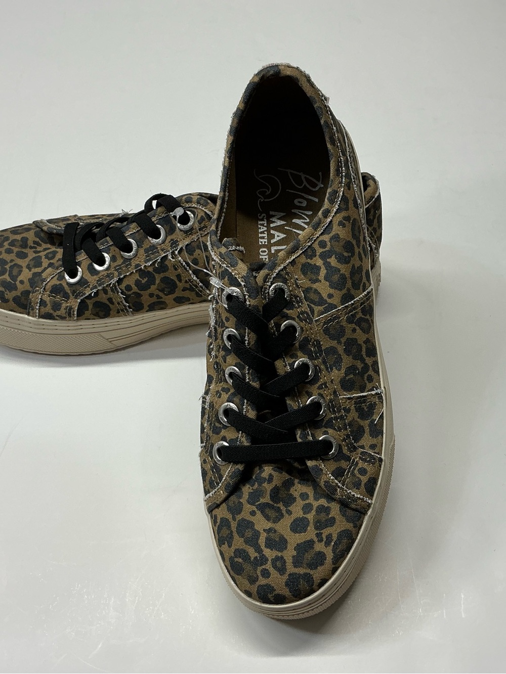 Blowfish Leopard-Print Low-Top Sneakers in Brown and Black